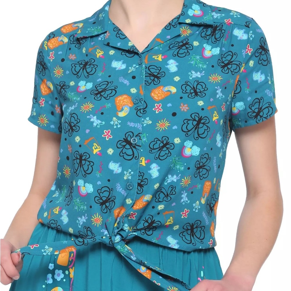 Encanto Shirt Button Down Tie Front Disney